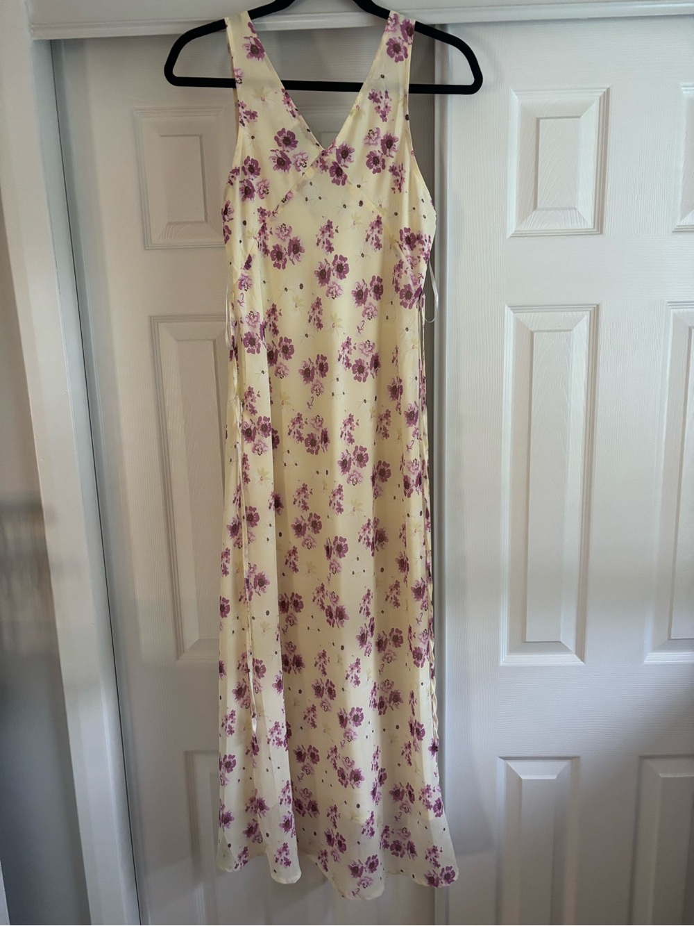 Princess Polly Yellow Maxi Dress with Purple Floral Print